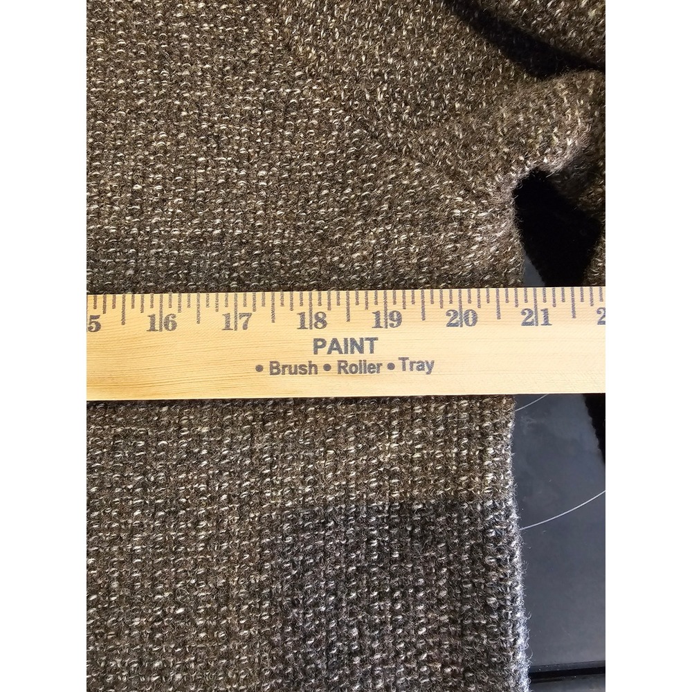 Joseph Abboud Mens Wool Blend Full Zip Sweater Jacket Brown Marled Mock Neck L - Picture 6 of 8